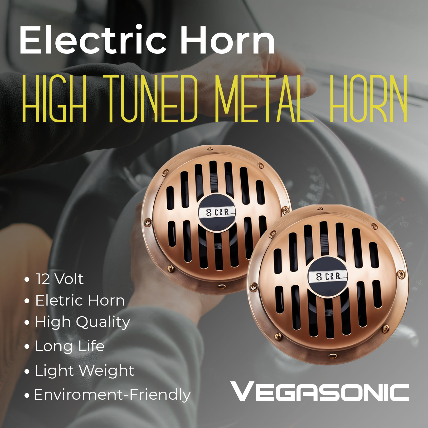 12V ELECTRIC HICH TUNED METAL HORN (UNP-HRXDVS003328)